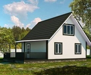 Двухэтажный дом с двухскатной крышей К2-9